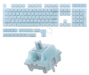 Creamy Jade 45gf Gaming Keyboard Switches+Frost Jelly Keycaps Set - 126 Keys Forged Carbon Fiber Keycaps Creamy Jade 45gf Gaming Keyboard Switches+Frost Jelly Keycaps Set - 126 Keys Forged Carbon Fiber Keycaps