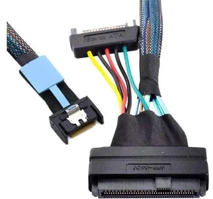 MCIO 4x Mini Cool Edge IO to U.2 SFF-8639 NVME PCIe PCI-Express Cable for Mainboard SSD MCIO 4x Mini Cool Edge IO to U.2 SFF-8639 NVME PCIe PCI-Express Cable for Mainboard SSD