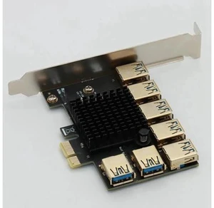 PCIE 1 to 7 adapter card PCI adapter card PCI-E slot 1X to 16X USB 3.0 adapter card extender for graphics card miners mining PCIE 1 to 7 adapter card PCI adapter card PCI-E slot 1X to 16X USB 3.0 adapter card extender for graphics card miners mining