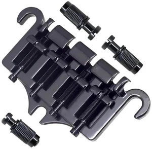 3 Point 4 String Bass Bridge Tailpiece Zinc Alloy Bridges With Saddle Replacement Parts for Gibson Style Bass(Black) 3 Point 4 String Bass Bridge Tailpiece Zinc Alloy Bridges With Saddle Replacement Parts for Gibson Style Bass(Black)