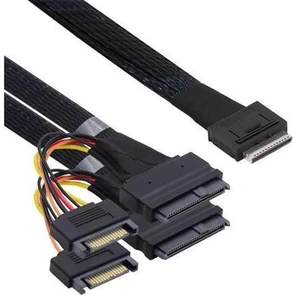OCuLink PCIe PCI-Express SFF-8611 8x 8-Lane to Dual SFF-8639 U.2 4x SSD Data Active Cable 50cm OCuLink PCIe PCI-Express SFF-8611 8x 8-Lane to Dual SFF-8639 U.2 4x SSD Data Active Cable 50cm