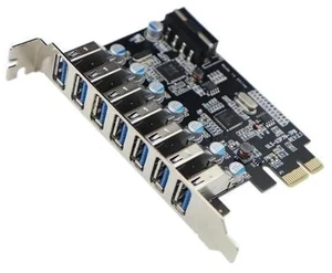PCIe to USB 3.0 7-Port PCI Express Expansion Card PCI-E USB3.0 Hub with Molex Power Connector Support UASP Windows 10,8.1,8,7,XP PCIe to USB 3.0 7-Port PCI Express Expansion Card PCI-E USB3.0 Hub with Molex Power Connector Support UASP Windows 10,8.1,8,7,XP