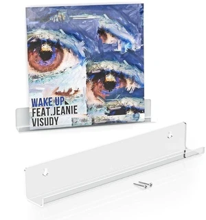 Acrylic Wall-Mounted Vinyl Record Shelf Sleek Album Display Stand for 12 LPs (R37C) Acrylic Wall-Mounted Vinyl Record Shelf Sleek Album Display Stand for 12 LPs (R37C)