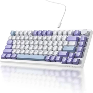 AK820 TKL 75% Hot Swappable Mechanical Keyboard with Volume Knob, Gasket Mount Wired Gaming Keyboard, Pre-lubed Linear Switch, South-Facing RGB, PBT Keycaps AK820 TKL 75% Hot Swappable Mechanical Keyboard with Volume Knob, Gasket Mount Wired Gaming Keyboard, Pre-lubed Linear Switch, South-Facing RGB, PBT Keycaps