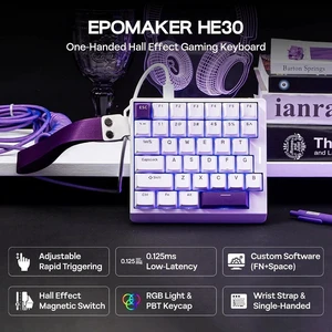 HE30 One-Handed Wired Hall Effect Keyboard for PC/Gamer | SOCD & Snap Key, 8K Polling & 0.125ms, Adjustable Trigger, PBT Keycap, RGB, Custom Software HE30 One-Handed Wired Hall Effect Keyboard for PC/Gamer | SOCD & Snap Key, 8K Polling & 0.125ms, Adjustable Trigger, PBT Keycap, RGB, Custom Software