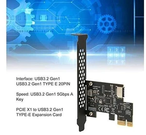 GOWENIC PCIE to USB 3.2 Expansion Card, USB3.2 Gen1 5Gbps PCI Express Card, PCIE X1 to USB3.2 Gen1 Type E 20PIN Expansion Card, for Desktop Front Type C, for WINXP 7 8 10 11 GOWENIC PCIE to USB 3.2 Expansion Card, USB3.2 Gen1 5Gbps PCI Express Card, PCIE X1 to USB3.2 Gen1 Type E 20PIN Expansion Card, for Desktop Front Type C, for WINXP 7 8 10 11