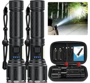 Flashlights High Lumens Rechargeable - 100,000 Lumens Super Bright LED Magnetic Tactical Flashlight with Sidelight 8 Modes Waterproof Powerful Handheld Flash Light for Emergency Camping Home Car Flashlights High Lumens Rechargeable - 100,000 Lumens Super Bright LED Magnetic Tactical Flashlight with Sidelight 8 Modes Waterproof Powerful Handheld Flash Light for Emergency Camping Home Car