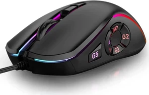 WISDUM Gaming Mouse USB Wired, RGB Backlit PC Mouse Computer Mice with 14 RGB LED Modes, 7200 DPI Adjustable, 10 Programmable Buttons, Ergonomic USB Optical Mouse for Windows MacOS Laptop Gamer WISDUM Gaming Mouse USB Wired, RGB Backlit PC Mouse Computer Mice with 14 RGB LED Modes, 7200 DPI Adjustable, 10 Programmable Buttons, Ergonomic USB Optical Mouse for Windows MacOS Laptop Gamer