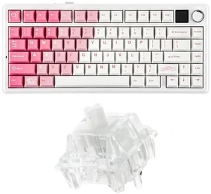 X Aula F75 MAX Wireless Mechanical Keyboard with TFT Screen and Knob+Crystal Tactile Silent Mechanical Keyboard Switches Set X Aula F75 MAX Wireless Mechanical Keyboard with TFT Screen and Knob+Crystal Tactile Silent Mechanical Keyboard Switches Set