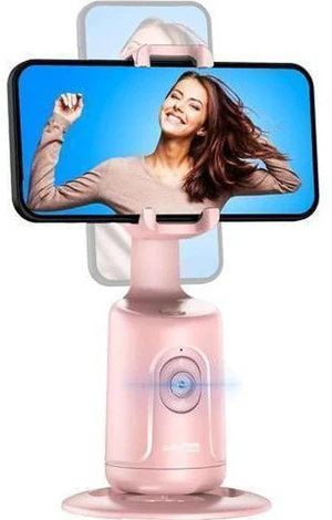 Auto Tracking Phone Holder, Auto Face Tracking Tripod, Portable All-in-one Smart Selfie Stick 360 Rotation Fast Face & Object Tracking Cameraman Robot Mount for Phone Video Vlog Live Streaming(Pink) Auto Tracking Phone Holder, Auto Face Tracking Tripod, Portable All-in-one Smart Selfie Stick 360 Rotation Fast Face & Object Tracking Cameraman Robot Mount for Phone Video Vlog Live Streaming(Pink)