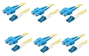 SpeedyFiberTX 6-Pack 2 Meter LC/U to SC/U Fiber Patch Cable, Corning SMF-28 Singlemode 9/125um Ultra Optical Fiber, OS1/OS2 Compatible, Duplex Yellow Riser OFNR Cable Jacket SpeedyFiberTX 6-Pack 2 Meter LC/U to SC/U Fiber Patch Cable, Corning SMF-28 Singlemode 9/125um Ultra Optical Fiber, OS1/OS2 Compatible, Duplex Yellow Riser OFNR Cable Jacket