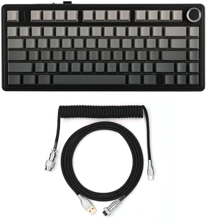 x Aula F75 Gasket Mechanical Keyboard+Black Mix 1.8m Coiled Keyboard Cable with Detachable Metal Aviator x Aula F75 Gasket Mechanical Keyboard+Black Mix 1.8m Coiled Keyboard Cable with Detachable Metal Aviator