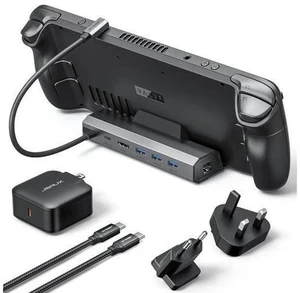 4K@120Hz Docking Station and 65W Charger for Steam Deck OLED/ROG Ally X/Legion Go (S), 6-in-1 Dock with HDMI 2.1, Gigabit Ethernet, 3 USB 3.0 and 100W Charge-HB0603 4K@120Hz Docking Station and 65W Charger for Steam Deck OLED/ROG Ally X/Legion Go (S), 6-in-1 Dock with HDMI 2.1, Gigabit Ethernet, 3 USB 3.0 and 100W Charge-HB0603