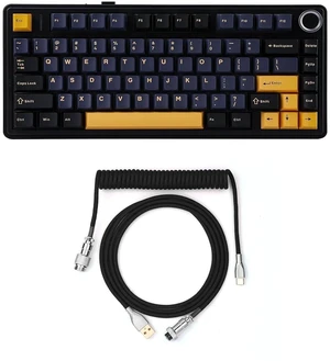 x Aula F75 Gasket Mechanical Keyboard+Mix 1.8m Coiled Keyboard Cable with Detachable Metal Aviator x Aula F75 Gasket Mechanical Keyboard+Mix 1.8m Coiled Keyboard Cable with Detachable Metal Aviator