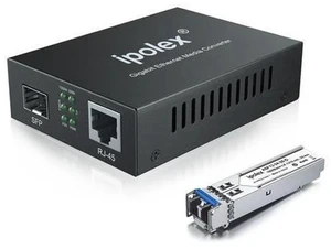 ipolex Gigabit Single-Mode LC Fiber to Ethernet Media Converter with SFP LX Module, 1.25G SFP Fiber to Copper RJ45, 1000Base-LX to 10/100/1000Base-TX, 1310nm, SMF, Transmission up to 20-KM ipolex Gigabit Single-Mode LC Fiber to Ethernet Media Converter with SFP LX Module, 1.25G SFP Fiber to Copper RJ45, 1000Base-LX to 10/100/1000Base-TX, 1310nm, SMF, Transmission up to 20-KM