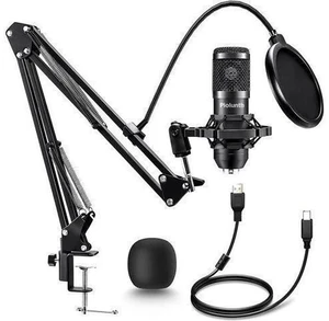 USB Microphone, Professional 192kHz/24Bit Plug & Play PC Computer Condenser Cardioid Mic Kit with Sound Advanced Chipset, for Streaming, Podcast, Studio Recording and Games USB Microphone, Professional 192kHz/24Bit Plug & Play PC Computer Condenser Cardioid Mic Kit with Sound Advanced Chipset, for Streaming, Podcast, Studio Recording and Games