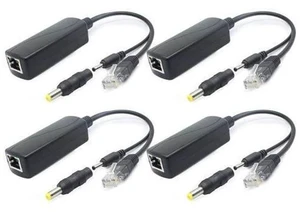 ANVISION 4-Pack 5V Gigabit PoE Splitter, 48V to 5V 2.4A Adapter, 10/100/1000Mbps, Plug 3.5mm x 1.35mm, 5.5mm x 2.1mm Connector, IEEE 802.3af Compliant, for IP Camera and More ANVISION 4-Pack 5V Gigabit PoE Splitter, 48V to 5V 2.4A Adapter, 10/100/1000Mbps, Plug 3.5mm x 1.35mm, 5.5mm x 2.1mm Connector, IEEE 802.3af Compliant, for IP Camera and More