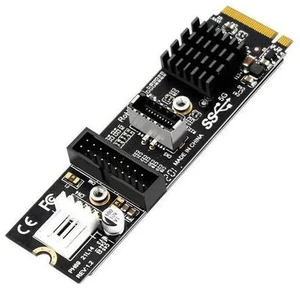 FOR M.2 NVME MKEY to USB3.0 Adapter with 19 Pin Header and USB3.1 Type-E Connector FOR M.2 NVME MKEY to USB3.0 Adapter with 19 Pin Header and USB3.1 Type-E Connector