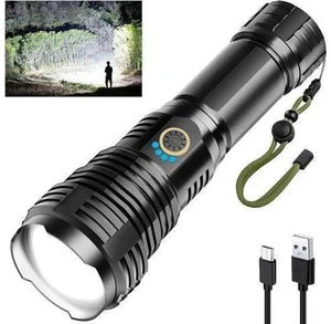 Rechargeable Flashlights 990000 High Lumens, High Power Led Flashlight, XHP70.2 Powerful Tactical Flashlight with Zoomable, 5 Modes, IPX7 Waterproof, Flashlight for Camping, Hiking, Emergencies Rechargeable Flashlights 990000 High Lumens, High Power Led Flashlight, XHP70.2 Powerful Tactical Flashlight with Zoomable, 5 Modes, IPX7 Waterproof, Flashlight for Camping, Hiking, Emergencies