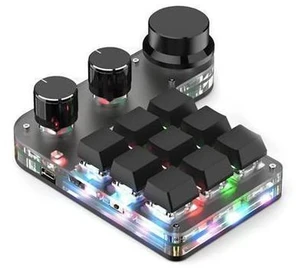 One Handed Programmable Mechanical Keyboard, 9 Keys 3 Knobs RGB Programmable Macro Keyboard, Custom Shortcut, Dual Mode Connection, Gaming Keyboard! One Handed Programmable Mechanical Keyboard, 9 Keys 3 Knobs RGB Programmable Macro Keyboard, Custom Shortcut, Dual Mode Connection, Gaming Keyboard!