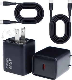 45W USB-C Charger 45W Power Adapter Supports Super Fast Charging for Galaxy S25/S24/S23 Compatible with iPhone 17/16/15/14 iPad and More Devices (2-Pack of Charger and 5 ft Cable) 45W USB-C Charger 45W Power Adapter Supports Super Fast Charging for Galaxy S25/S24/S23 Compatible with iPhone 17/16/15/14 iPad and More Devices (2-Pack of Charger and 5 ft Cable)