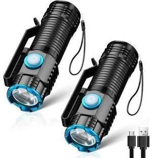 lexall Small Flashlight, 1200 High Lumens, USB Rechargeable Compact LED Flashlight with Clip, Mini Pocket Sized EDC Flashlight with Unique Tail Design(2 Pack) lexall Small Flashlight, 1200 High Lumens, USB Rechargeable Compact LED Flashlight with Clip, Mini Pocket Sized EDC Flashlight with Unique Tail Design(2 Pack)