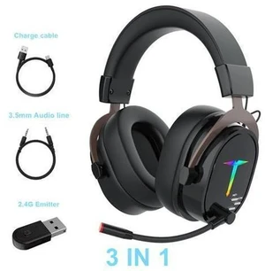 SAMA G1000 Gaming Headphone 2.4G Bluetooth Wireless Noise Cancelling Surround Sound RGB Headset Detachable Microphone Ear Headphones For PS4 PC XBOX PS5 Black SAMA G1000 Gaming Headphone 2.4G Bluetooth Wireless Noise Cancelling Surround Sound RGB Headset Detachable Microphone Ear Headphones For PS4 PC XBOX PS5 Black