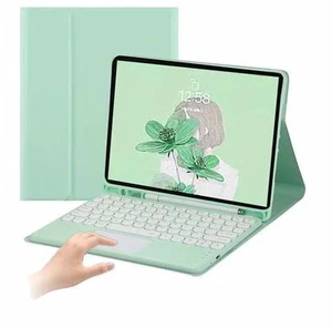AnMengXinLing Keyboard Case for iPad Mini - Slim Leather Folio Smart Cover with Touchpad Detachable Keyboard, Pencil Holder - Mint Green AnMengXinLing Keyboard Case for iPad Mini - Slim Leather Folio Smart Cover with Touchpad Detachable Keyboard, Pencil Holder - Mint Green