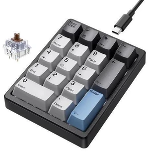 Kisnt Mechanical Number Pad, Hot Swappable Wired Numpad USB 17 Keys White Backlit Numeric Keypad with PBT Keycaps for Laptop PC TKL Keyboards (Brown Switch) Kisnt Mechanical Number Pad, Hot Swappable Wired Numpad USB 17 Keys White Backlit Numeric Keypad with PBT Keycaps for Laptop PC TKL Keyboards (Brown Switch)