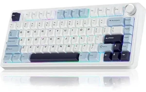 AULA F75 75% Wireless Mechanical Keyboard,Gasket Hot Swappable Custom Keyboard,Pre-lubed Reaper Switches RGB Backlit Gaming Keyboard,2.4GHz/Type-C/BT5.0 Mechanical Keyboard (White & Blue) AULA F75 75% Wireless Mechanical Keyboard,Gasket Hot Swappable Custom Keyboard,Pre-lubed Reaper Switches RGB Backlit Gaming Keyboard,2.4GHz/Type-C/BT5.0 Mechanical Keyboard (White & Blue)