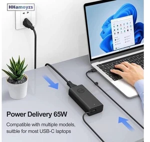 65W Laptop Charger USB C - Compatible with Latitude 5420/5520/7420/7430/7480/7490 & Inspiron 14/16/7620/2in1/XPS 13 LA65NM190 65W Laptop Charger USB C - Compatible with Latitude 5420/5520/7420/7430/7480/7490 & Inspiron 14/16/7620/2in1/XPS 13 LA65NM190
