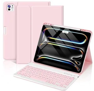FUWANG Keyboard Case for iPad Pro 13 Inch (M4) 2024, Magnetic Detachable for iPad Pro 13 inch Case with Keyboard - Wireless Colorful Keys Keyboard Cover for iPad Pro 13 Inch with Pencil Holder, Pink FUWANG Keyboard Case for iPad Pro 13 Inch (M4) 2024, Magnetic Detachable for iPad Pro 13 inch Case with Keyboard - Wireless Colorful Keys Keyboard Cover for iPad Pro 13 Inch with Pencil Holder, Pink