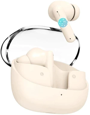 Wireless Earbuds MTW60 Bluetooth 5.3, 34H Playtime HiFi Ear Buds with Noise Cancelling Mic, 13mm Dynamic Driver, IPX4 Waterproof Sports Earphones, Type-C Charging Case Headphones - Cream Wireless Earbuds MTW60 Bluetooth 5.3, 34H Playtime HiFi Ear Buds with Noise Cancelling Mic, 13mm Dynamic Driver, IPX4 Waterproof Sports Earphones, Type-C Charging Case Headphones - Cream