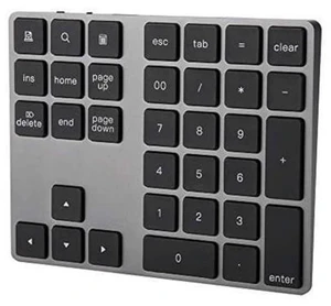 Numeric Keypad, Rechargeable Aluminum Alloy 34 Keys Mini Bluetooth Numpad, Slim External Numpad Keyboard Data Entry Support Windows, iOS, Android System Numeric Keypad, Rechargeable Aluminum Alloy 34 Keys Mini Bluetooth Numpad, Slim External Numpad Keyboard Data Entry Support Windows, iOS, Android System