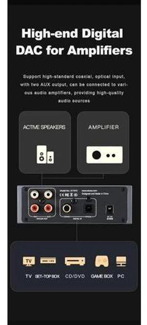 MU-602 Decoder Spdif DAC Support 192kHz/24Bit Two RAC Output MU602 High-end Digital DAC for Amplifiers MU-602 Decoder Spdif DAC Support 192kHz/24Bit Two RAC Output MU602 High-end Digital DAC for Amplifiers