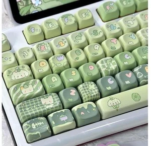 Matcha Rabbit - PBT Keycaps Set XOA Profile Cute Round Keycaps 131 Keys Custom Dye-Sublimation Keyboard Keycaps for 60% 65% 70% 75% 100% Cherry Gateron MX Switches Mechanical Keyboards (Keycaps Only) Matcha Rabbit - PBT Keycaps Set XOA Profile Cute Round Keycaps 131 Keys Custom Dye-Sublimation Keyboard Keycaps for 60% 65% 70% 75% 100% Cherry Gateron MX Switches Mechanical Keyboards (Keycaps Only)