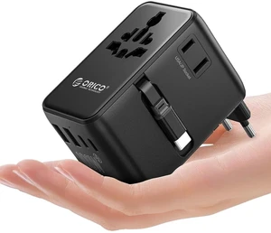 100W Universal Travel Adapter with 2 AC Outlets and 3 USB-C and 2 USB-A Ports, Built-in Retractable USB-C Cable, Type A, C, G, I Outlets, International Travel Adapter for Global Travel 100W Universal Travel Adapter with 2 AC Outlets and 3 USB-C and 2 USB-A Ports, Built-in Retractable USB-C Cable, Type A, C, G, I Outlets, International Travel Adapter for Global Travel