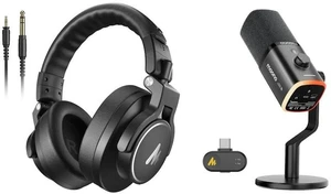 Wireless Gaming Microphone PD100W + MH700 Professional Studio Monitor Headphones Wireless Gaming Microphone PD100W + MH700 Professional Studio Monitor Headphones