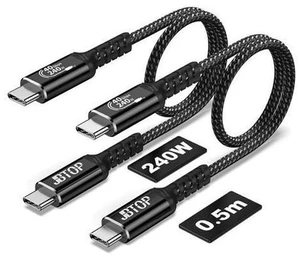 USB 4 Data Cable(1.5FT 2packs) 40Gbps Data Transfer 8K Video and USB C to USB C 240W Charging Compatible with iPhone 15/Pro/Plus/Pro Max Galaxy Thunderbolt 4/3 Cable and USB-C USB 4 Data Cable(1.5FT 2packs) 40Gbps Data Transfer 8K Video and USB C to USB C 240W Charging Compatible with iPhone 15/Pro/Plus/Pro Max Galaxy Thunderbolt 4/3 Cable and USB-C