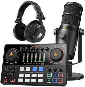 Podcast Equipment: Audio Interface, USB/XLR Dynamic Mic and Headphones with Dual XLR Input, Quick to Podcast Equipment: Audio Interface, USB/XLR Dynamic Mic and Headphones with Dual XLR Input, Quick to