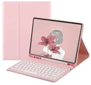 HENGHUI Keyboard Case for Galaxy Tab S6 Lite 10.4 inch Keyboard Case Cute Round Key Color Keyboard Wireless Detachable BT Keyboard Cover with S Pen Holder (Pink) HENGHUI Keyboard Case for Galaxy Tab S6 Lite 10.4 inch Keyboard Case Cute Round Key Color Keyboard Wireless Detachable BT Keyboard Cover with S Pen Holder (Pink)