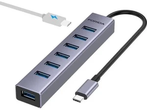 USB C to USB Hub, 8 Ports USB 3.0 Adapter with 7 USB 3.0 Data Ports,USB C Splitter with USB C 5V/3a Extra Power, 7.9IN/20CM Main Cable USB HUB, USB Extension for Laptop and PC USB C to USB Hub, 8 Ports USB 3.0 Adapter with 7 USB 3.0 Data Ports,USB C Splitter with USB C 5V/3a Extra Power, 7.9IN/20CM Main Cable USB HUB, USB Extension for Laptop and PC