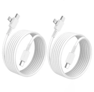 USB-C to Lightning Cable 2-Pack 6 Feet USB C to USB C Cable 90 Degree Fast Charging Cord for iPhone17/ 16/15/14/13/12 iPad MacBook Galaxy USB-C to Lightning Cable 2-Pack 6 Feet USB C to USB C Cable 90 Degree Fast Charging Cord for iPhone17/ 16/15/14/13/12 iPad MacBook Galaxy