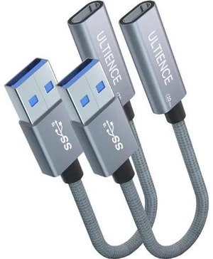 USB to USB C Cable Adapter 2 Pack USB C Female to USB A Male Adapter - 10Gbps Data Transfer 60W Fast Charging Type-C 3.2 Converter Compatible with Laptops PCs Flash Drives (0.41 Ft Grey) USB to USB C Cable Adapter 2 Pack USB C Female to USB A Male Adapter - 10Gbps Data Transfer 60W Fast Charging Type-C 3.2 Converter Compatible with Laptops PCs Flash Drives (0.41 Ft Grey)