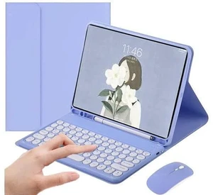 PboyiqiS Keyboard Case for iPad 10 2022, iPad10th Generation Case with Keyboard and Mouse Cute Round Key Detachable Keyboard Case with Pencil Holder (Light Purple) PboyiqiS Keyboard Case for iPad 10 2022, iPad10th Generation Case with Keyboard and Mouse Cute Round Key Detachable Keyboard Case with Pencil Holder (Light Purple)