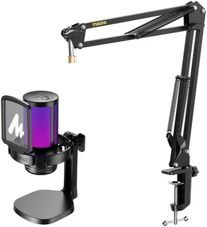 USB Gaming Microphone with Boom Arm Microphone Stand: Noise Cancellation Condenser Mic Kit with RGB USB Gaming Microphone with Boom Arm Microphone Stand: Noise Cancellation Condenser Mic Kit with RGB