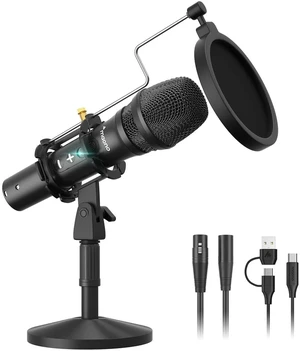 USB/XLR Dynamic Microphone for PC Podcast Recording Studio Streaming | Computer Microphone with Volu USB/XLR Dynamic Microphone for PC Podcast Recording Studio Streaming | Computer Microphone with Volu