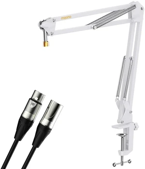 Boom Arm Microphone Stand with XLR Cable: Adjustable Metal Suspension Mic Boom Arm Kit for Podcast G Boom Arm Microphone Stand with XLR Cable: Adjustable Metal Suspension Mic Boom Arm Kit for Podcast G