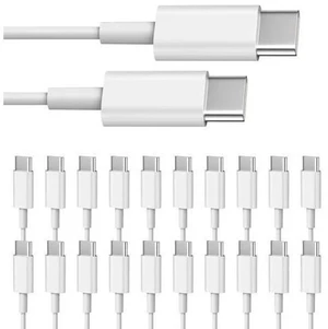USB C to USB C Cable 20-Pack Bulk 3ft Type C Charging and Data Cord Multipack White USB C to USB C Cable 20-Pack Bulk 3ft Type C Charging and Data Cord Multipack White
