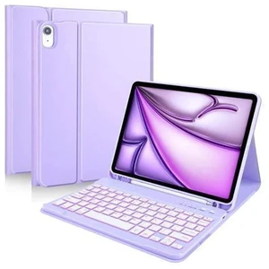 MMK iPad Air 11 inch (M2) 2024 & iPad Air 5th 4th Generation Case with Keyboard 10.9 Inch, iPad Case with 7 Colors Backlit Bluetooth Keyboard,Smart Folio Keyboard Cover with Pencil Holder,Clove Purple MMK iPad Air 11 inch (M2) 2024 & iPad Air 5th 4th Generation Case with Keyboard 10.9 Inch, iPad Case with 7 Colors Backlit Bluetooth Keyboard,Smart Folio Keyboard Cover with Pencil Holder,Clove Purple